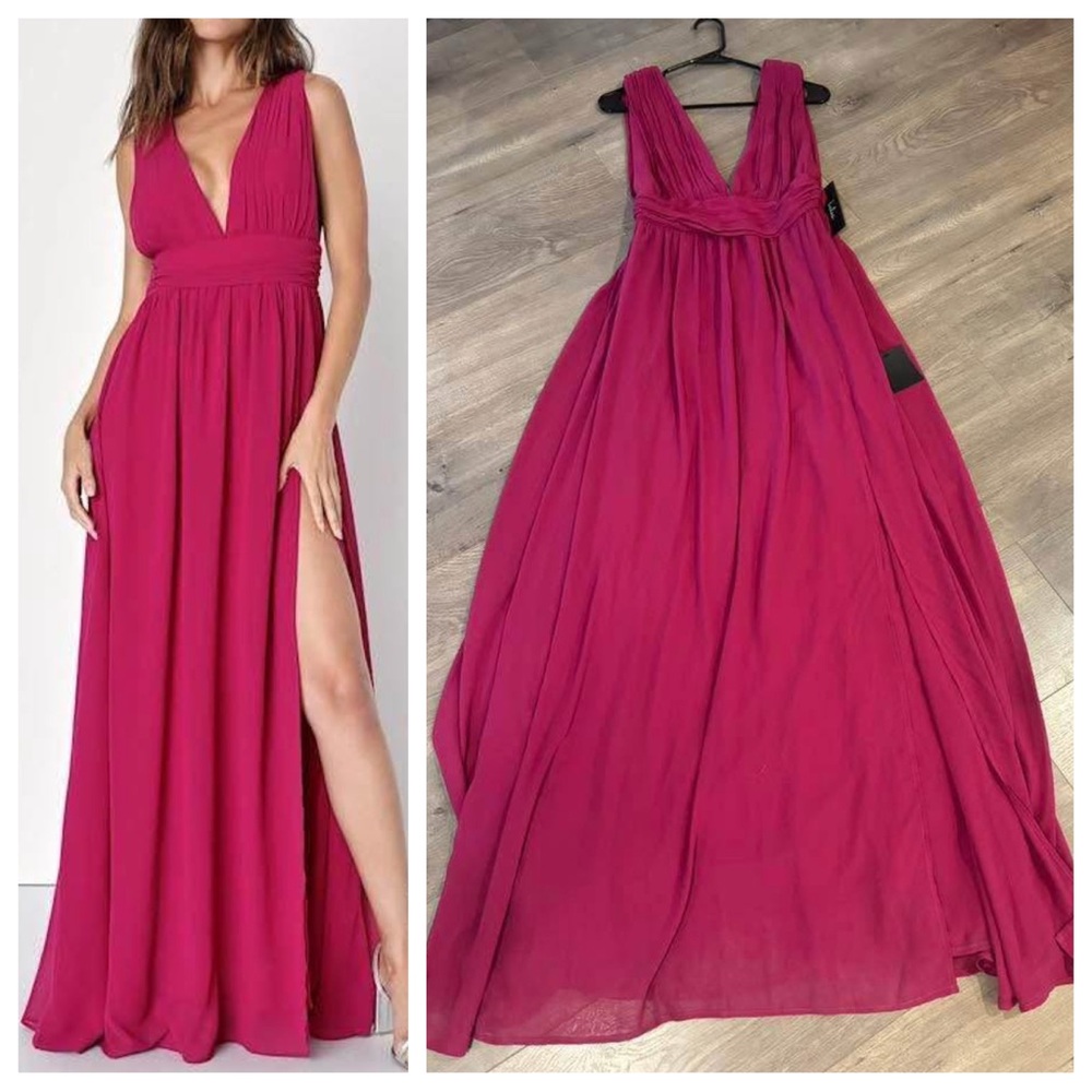 Lulus Heavenly Dress in Magenta